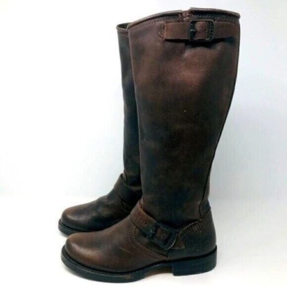 Frye veronica tall Leather riding boots 5.5B stone wash brown BoxÑ - Picture 7 of 7